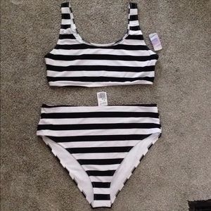 NWT Forever 21 Plus Stripe Bikini Swimsuit